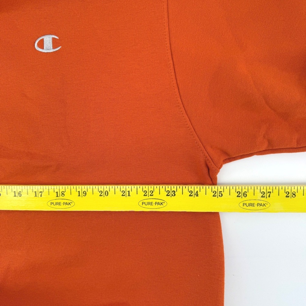 Champion Eco Fleece Mens Large Crewneck Sweatshirt Burnt Orange Embroidered Logo - Picture 5 of 7